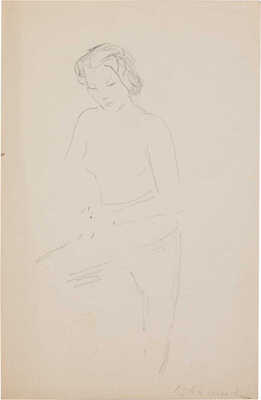 Неменова Герта Михайловна. Портрет Г.С. Улановой, на оборотной стороне портрет обнажённой Г.С. Улановой со спины